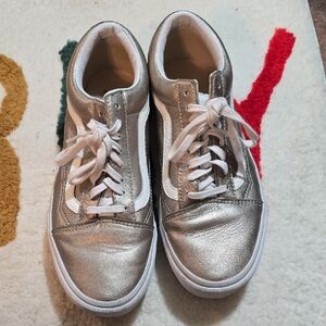 Vans Silver Metallic Athletic Shoes